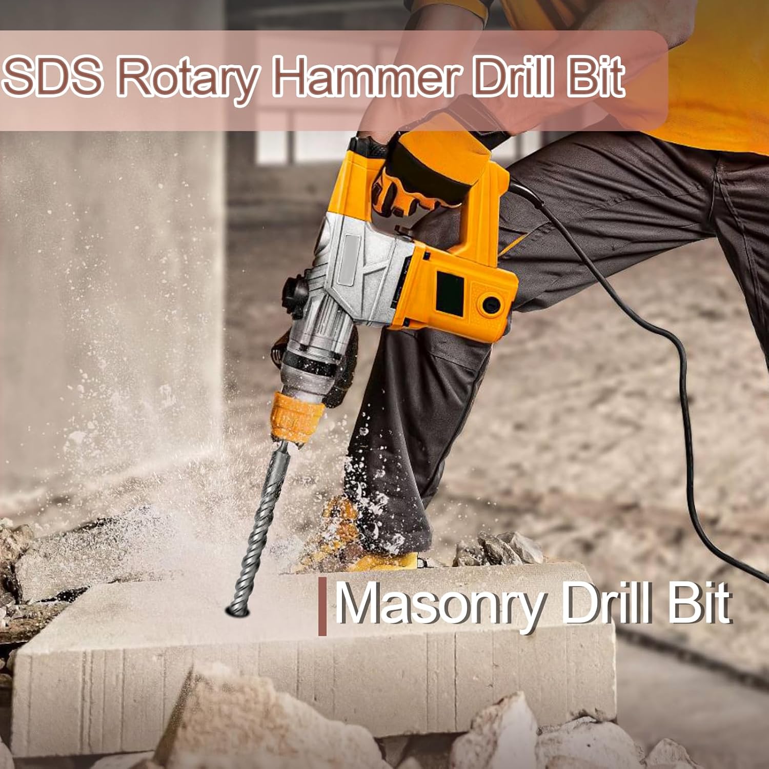 5/8 x 11 inch (16x280mm) SDS Plus Masonry Drill Bit, Rotary Hammer Drill Bit,Concrete Drill Bit for Concrete, Brick, Block,5/8 x 8.5 x11 inch