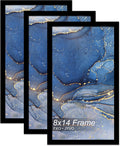 8x14 Picture Frame Set of 3, Black Frame for 8 x 14 Inch Picture Poster Photo, Light Weight and High Transparent 8 by 14 Frame for Wall - 3 Pack/Black/8"x14"