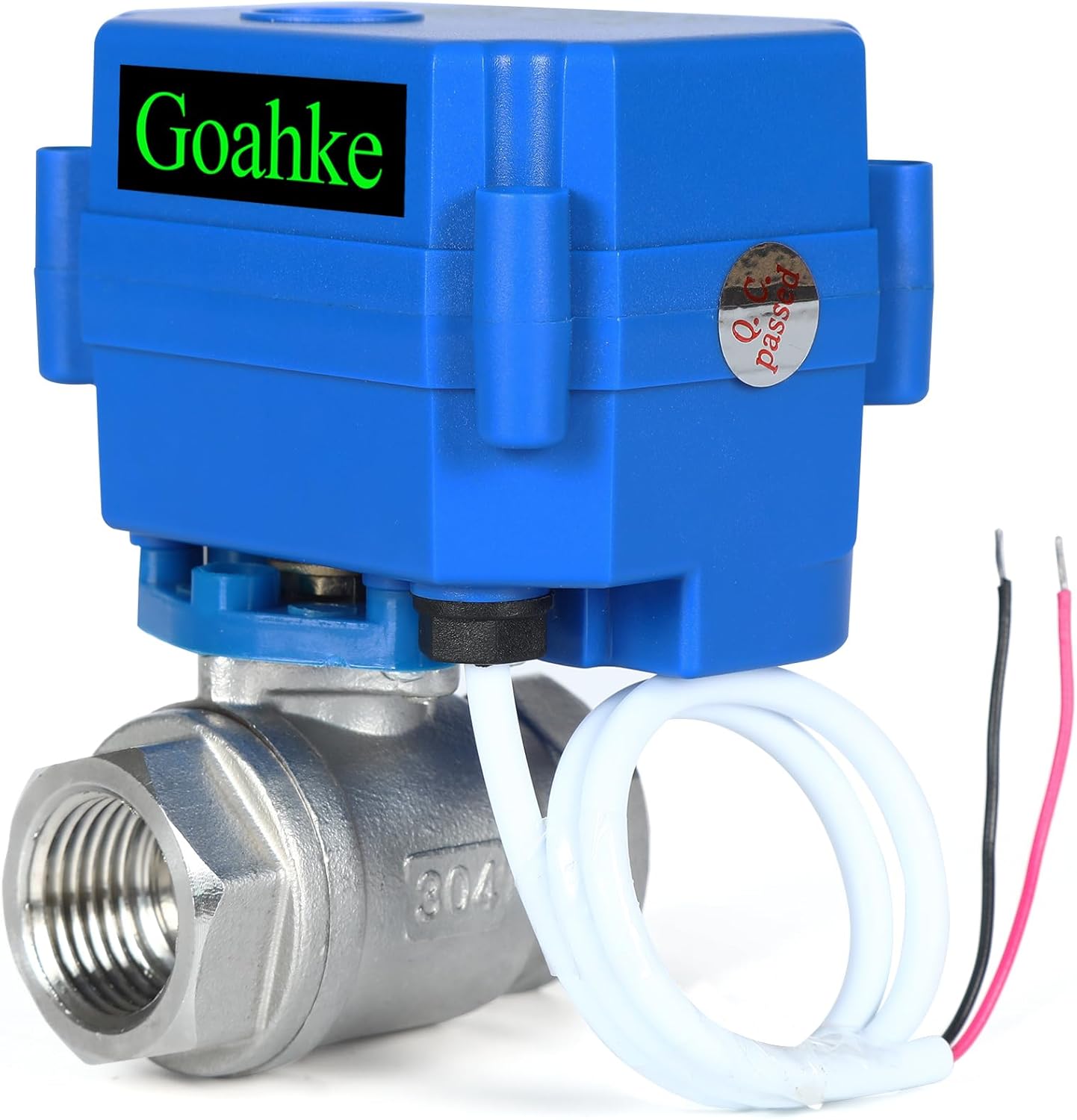 Motorized Ball Valve 3/4", Full Port, 2 Wire Auto Return Stainless Steel Ball Valves, 9-24V AC/DC, Electric Shut Off Ball Valves