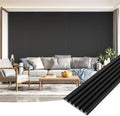 Art3dwallpanels Wood Slat Wall Paneling, 104'' x 6.7'' WPC Soundproof 3D Wall Panels for Interior Wall Decor, 8 Pack Fluted Textured Panel Wall Slats,Black