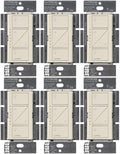 Lutron Caseta Original Smart Dimmer Switch (Lutron Smart Hub Required), for LED Lights, 150 Watt, Single-Pole/3-Way, No Neutral Required, PD-6WCL-LA, Light Almond, 6 Pack