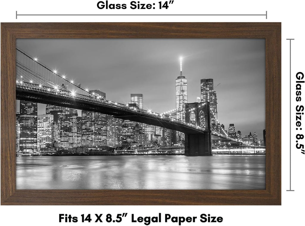 Americanflat 8.5x14 Picture Frame with Shatter-Resistant Glass - Signature Collection - Gallery-Style Frames Made of Engineered Wood - Photo Frame for Wall Display - Walnut