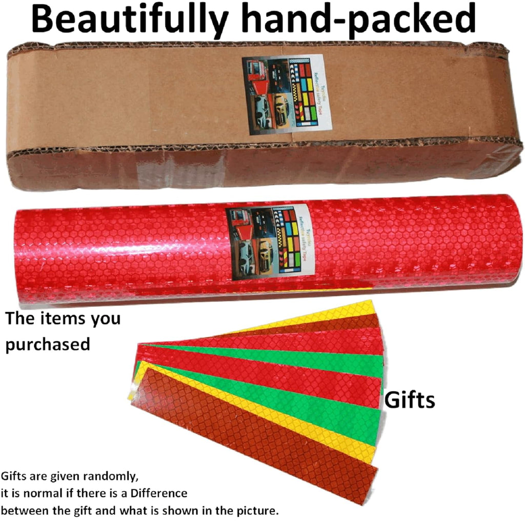 Reflective Tape Red 10 inch, Outdoor Waterproof High Visibility Warning Industrial Marking Tape, Safety Stickers (11 feet)