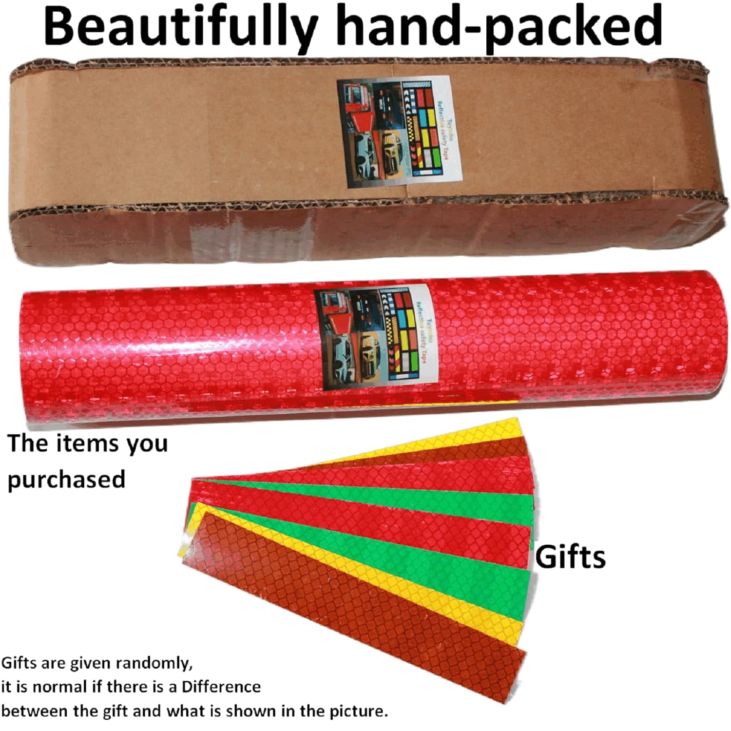 Reflective Tape Red 10 inch, Outdoor Waterproof High Visibility Warning Industrial Marking Tape, Safety Stickers (11 feet)