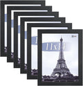 VCK 11x14 Picture Frames Black Set of 6, Wide Border Wood Multi Certificate 11 x 14 Frame, Family Photos, Office Prints, Studio/Gallery Artwork, Woodgrain Series, Wall Hanging