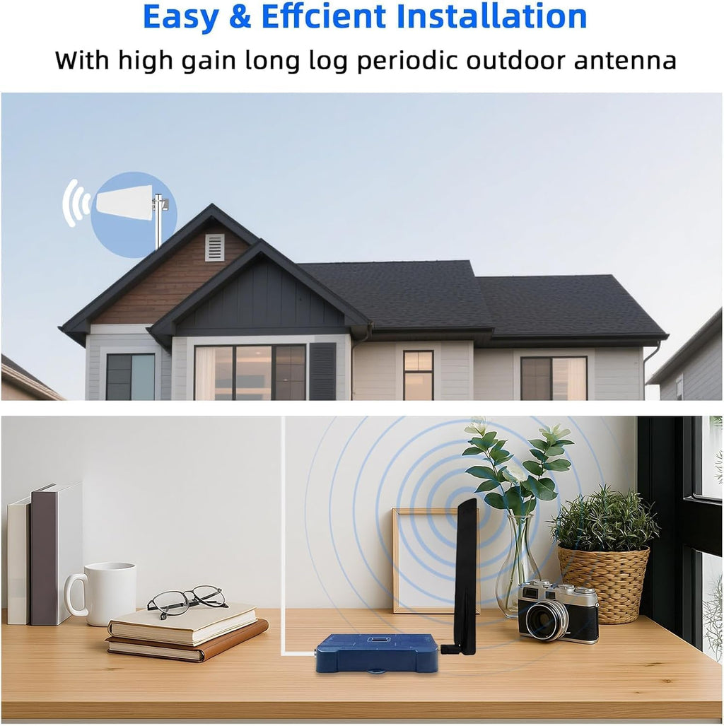 Cell Phone Booster for Home, Up to 2500 Sq.Ft, Cell Phone Signal Booster for Band 5/12/13/17,Boost 5G 4G LTE 3G Data for All U.S. Carriers, FCC Approved (Blue)