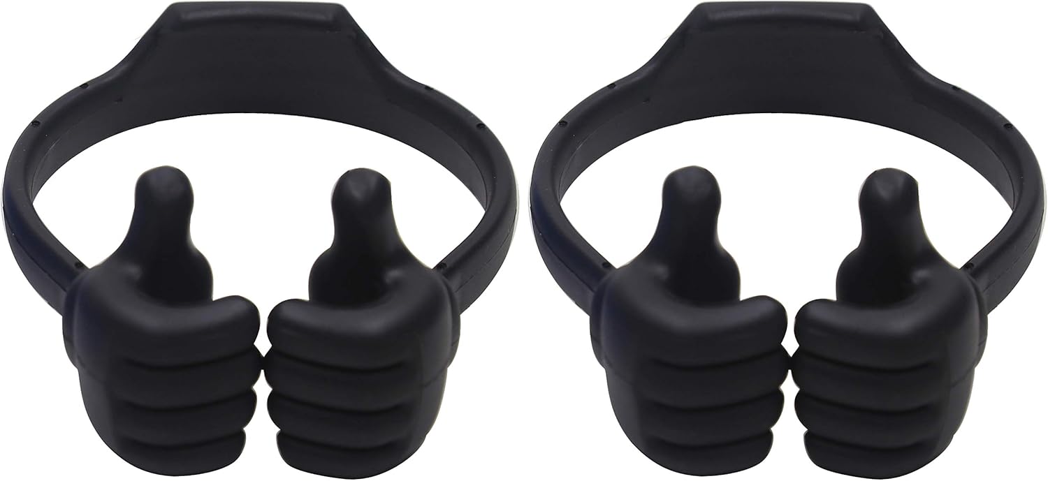 Honsky Cell Phone Stand Holder 2-Pack,Thumbs Up Lazy Phone Stand,Universal Adjustable Flexible Dock for All Phones & Tablets,Cute Stocking Stuffer Gift for Teen Girls,Black