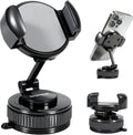 Windshield & Dashboard Rotate-Lock Phone Mount – 360° Rotate Folding Car Phone Holder with Strong Suction Base & Adjustable Arm for Smartphone