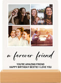 Personalized Photo Plaque Print with Wooden, Acrylic, Led Light Stand - Gift for Bestfriend for Her Gift for Him Photo Collage Bestie Gifts Custom Couples Gift Gifts for Wife, Christmas Gifts for Her, Thanksgiving Gifts