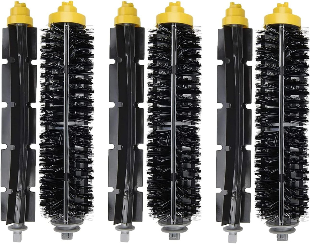 Replacement Parts for IRobot Roomba 600&700 Series,Roomba 614 620 630 635 640 645 650 655 660 675 680 690 695 760 770 780 Vacuum Cleaner(3 Sets Replacement Bristle & Flexible Beater Brushes)