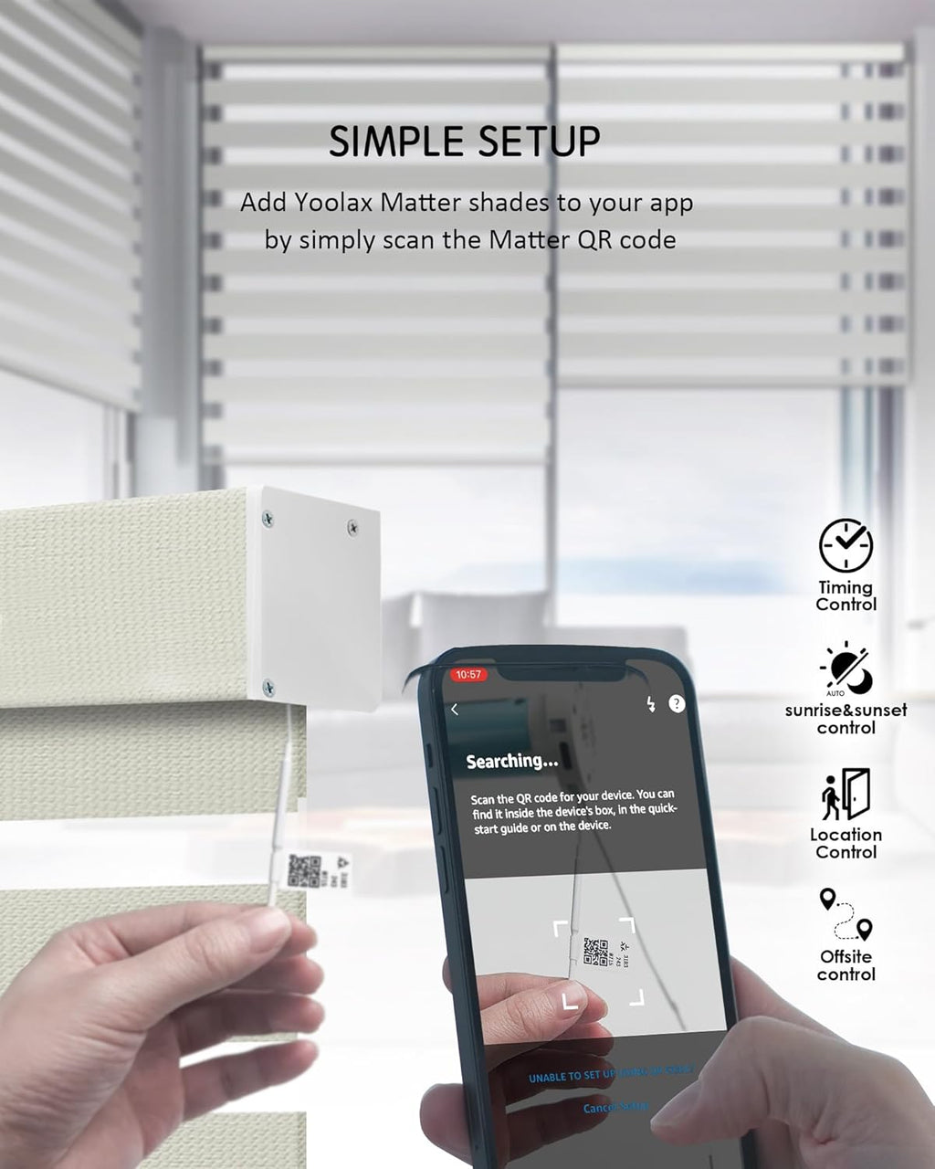 Yoolax Smart Blinds Motorized Matter Zebra Blinds Compatible with Alexa, Google Home, Apple Homekit,Window Shades Blackout Electric Custom Roll Up Indoor Cordless Zebra for Home(Striped Gold)