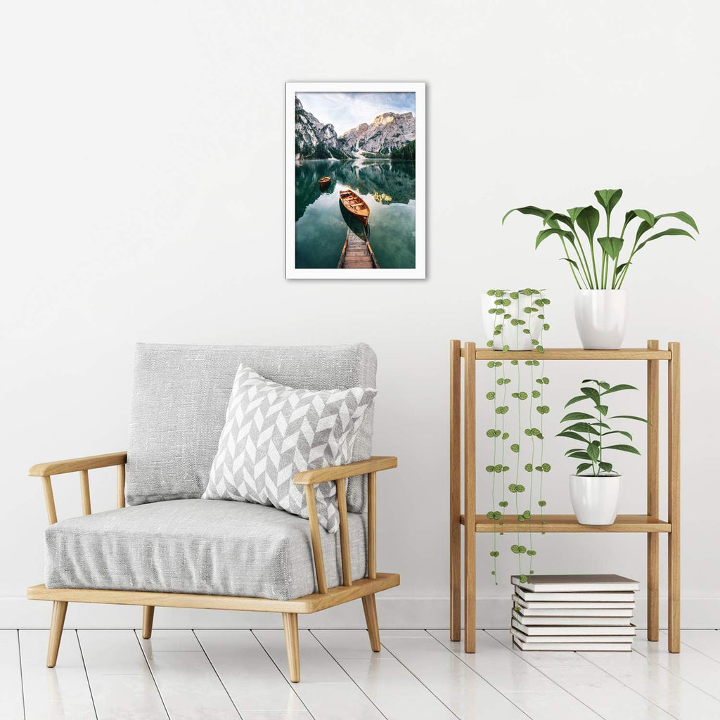 Americanflat 12x18 Poster Frame with Shatter-Resistant Glass - Signature Collection - Gallery-Style Frames Made of Engineered Wood - Photo Frame for Wall Display - White