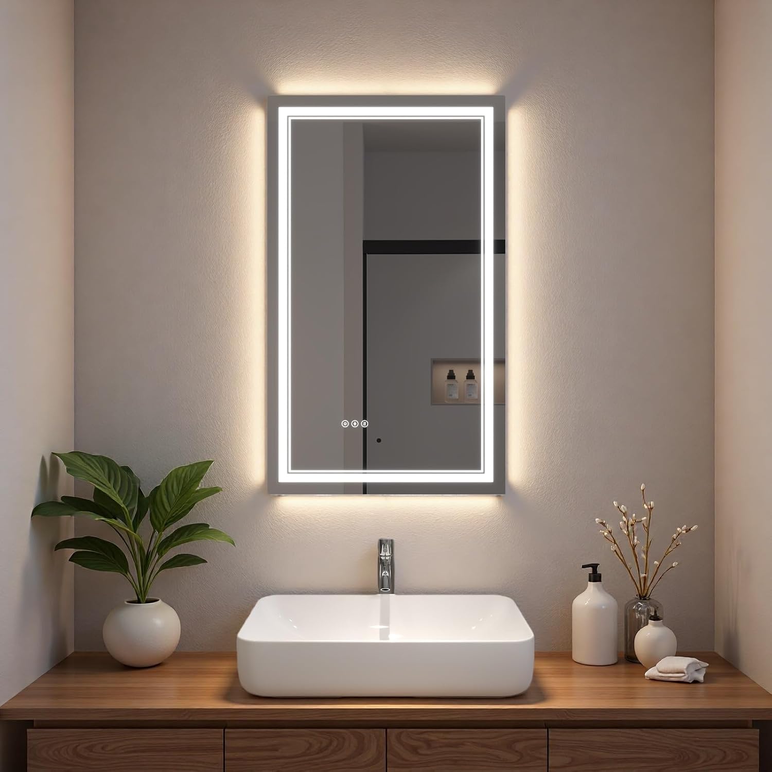 LED Bathroom Mirror with Lights, Wall Mirrors