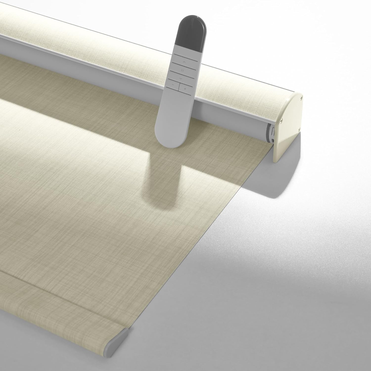 Boolegon Motorized Roller Blinds - 100% Blackout Smart Electric Shades with Remote, Compatible with Alexa/Google Home/HomeKit via Hub, Easy Install for Home Office, Beige, Custom Size.