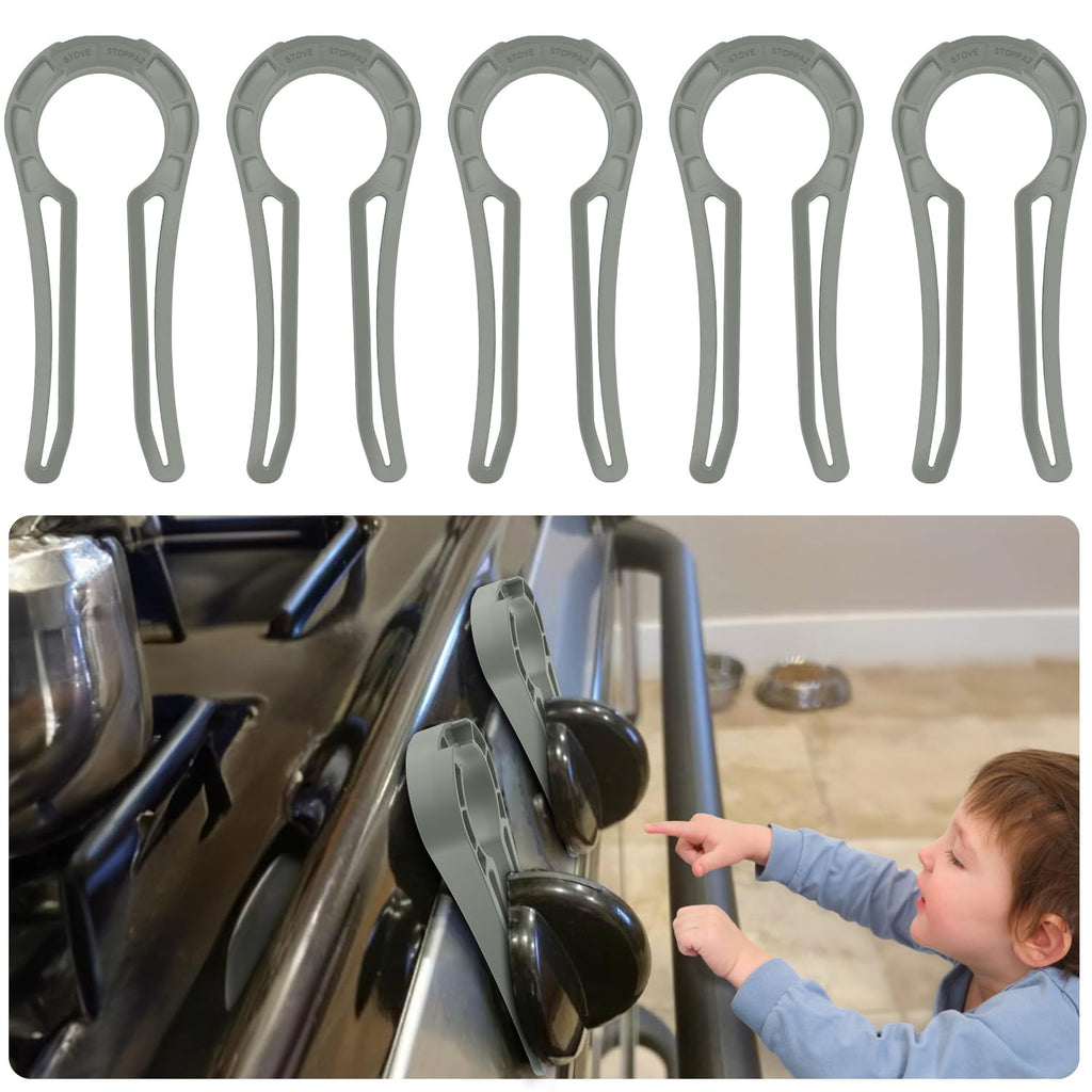 Gas Stove Safety Knob Lock, Baby Proof Stove Oven Locks, Kids Proof Stove Guard, Clear (Pack of 5)