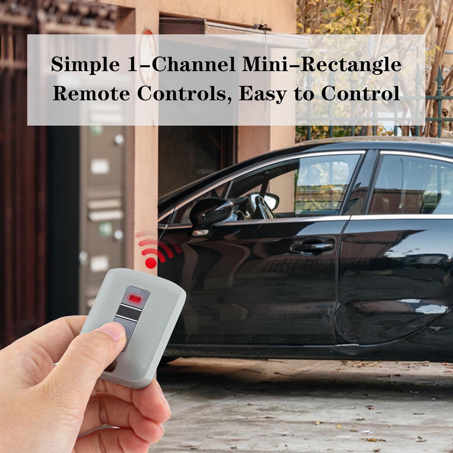 LAWOHO MCS307010 300MHz 10 Dip Switches 1-Channel Mini Key Ring Transmitter for Linear Multi-Code MCS308911, 3089, 3060, 3070, 4120 Gate Opener Garage Door Remote Control