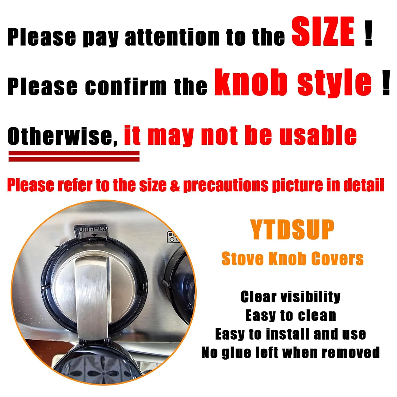Stove Knob Covers for Baby Safety (5 Pack), Stove Knob Safety Covers, Prevent Kids-Pets from Gas Stove Knob Locks, Childproof Oven Lock Knob Covers with Adhesive, Heat-Resistant Upgraded-Black