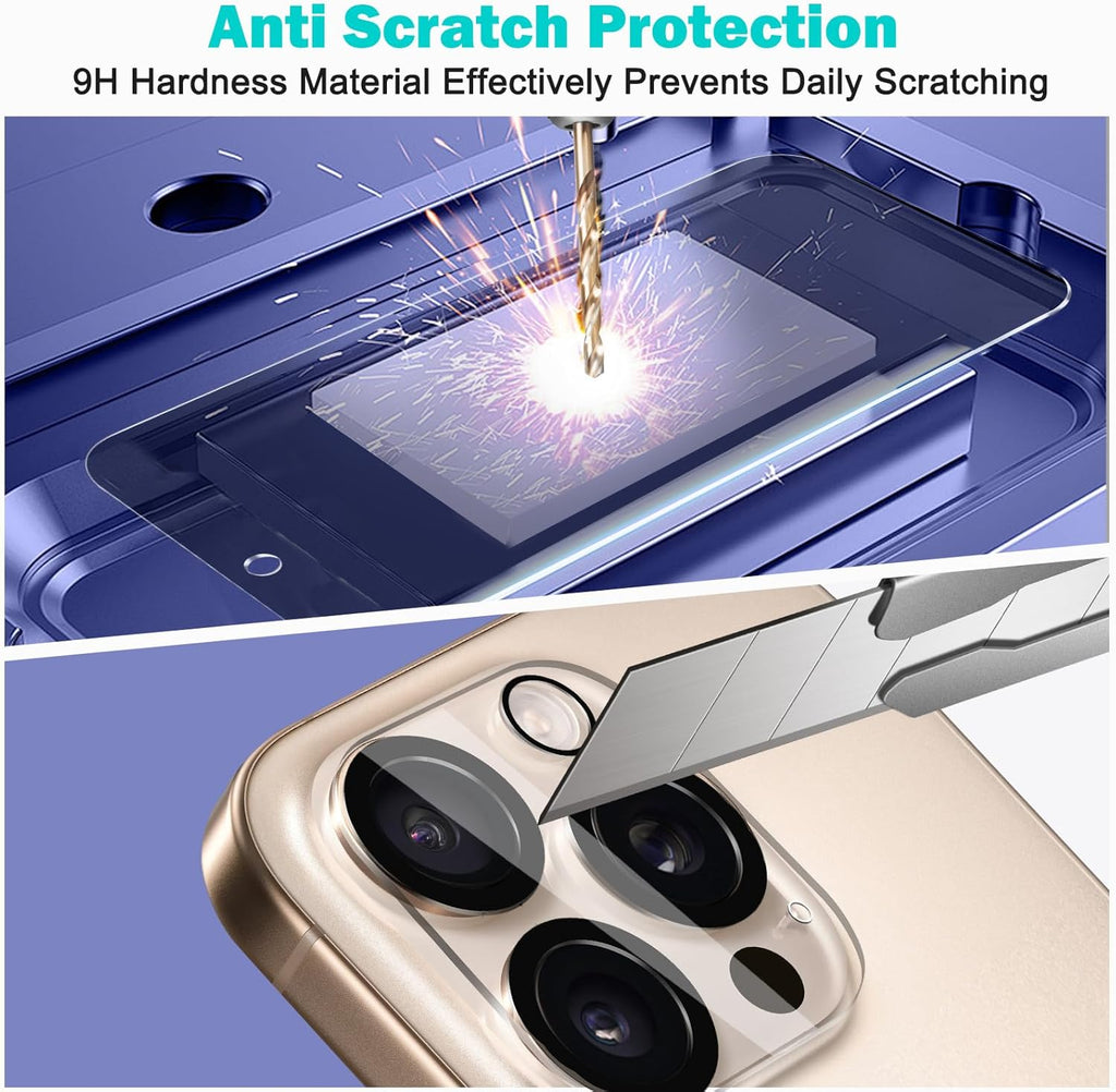 PEHAEL 3+3Pack for iPhone 16 Pro Max Privacy Screen Protector with Camera Lens Protector Full Coverage Anti-Spy Tempered Glass Film 9H Hardness Easy Installation Bubble Free [6.9 inch]
