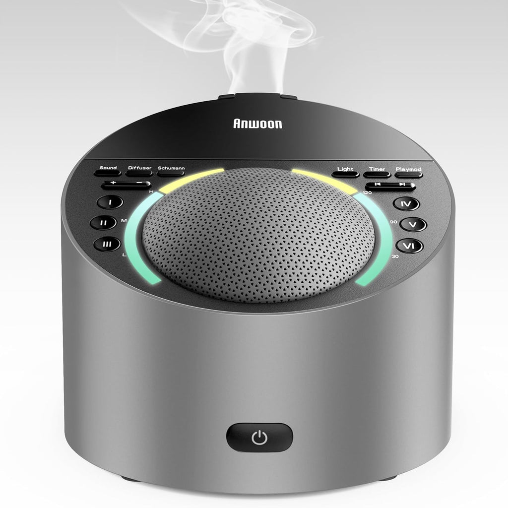 Sound Machine with Aroma Diffuser, Premium Metal Shell White Noise Machine, Soothing Night Light, 50+ Natural Sounds for Sleep, Focus, Relaxation, Perfect System for Adults Kids Baby