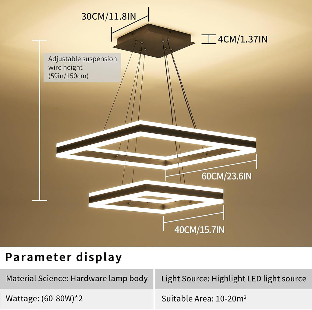 Modern Ceiling Chandeliers, with Remote Control Dimmable 3 Color Mode & Brightness (Warm & Cool & Neutral Light) Ceiling Chandelier, Acrylic Anti-Flicker Dining Light Fixture for Kitchen