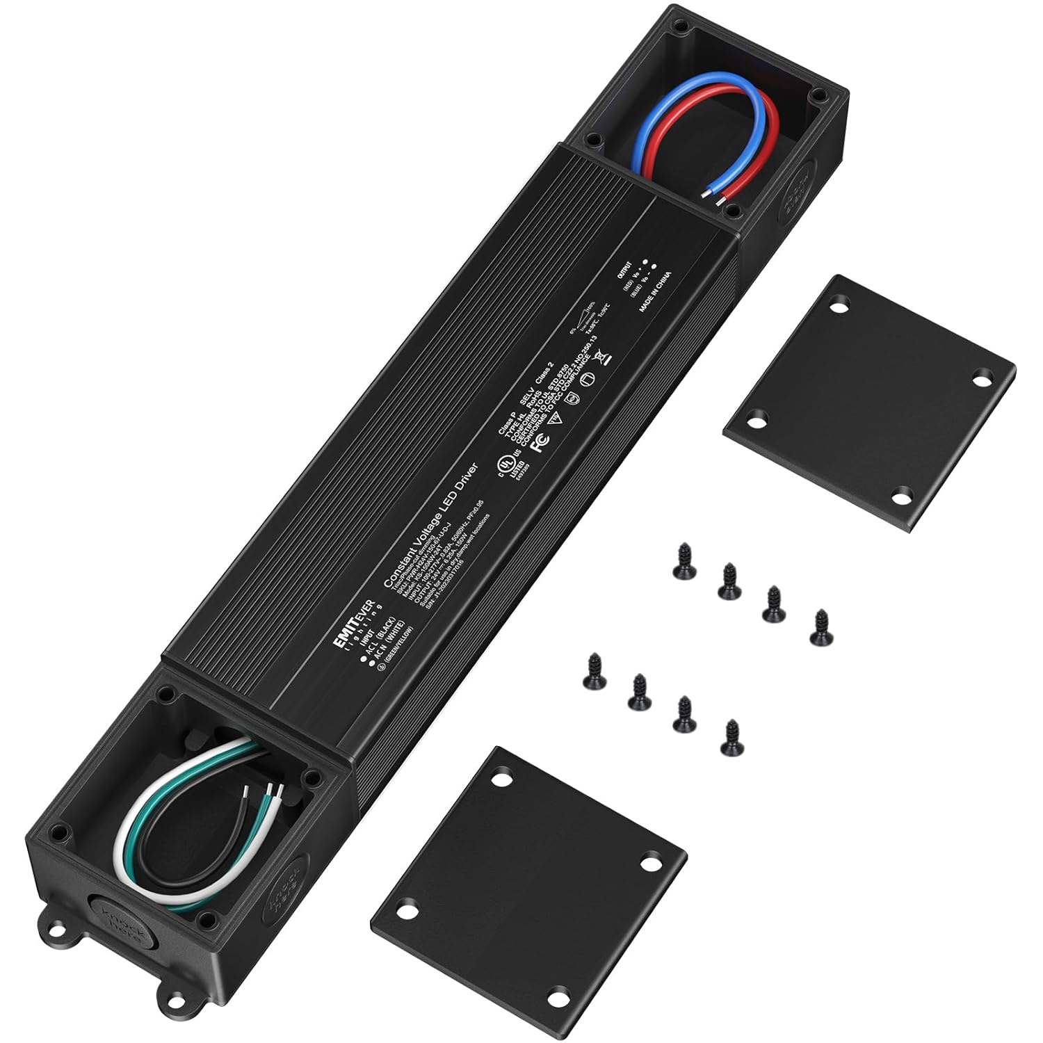 EMITEVER 150W Triac Dimmable LED Driver, 100-277VAC to 24VDC Dimmable Power Supply,Waterproof IP67 Transformer for Indoor Outdoor LED Lights,Compatible with Lutron and Leviton Dimmer,UL Listed