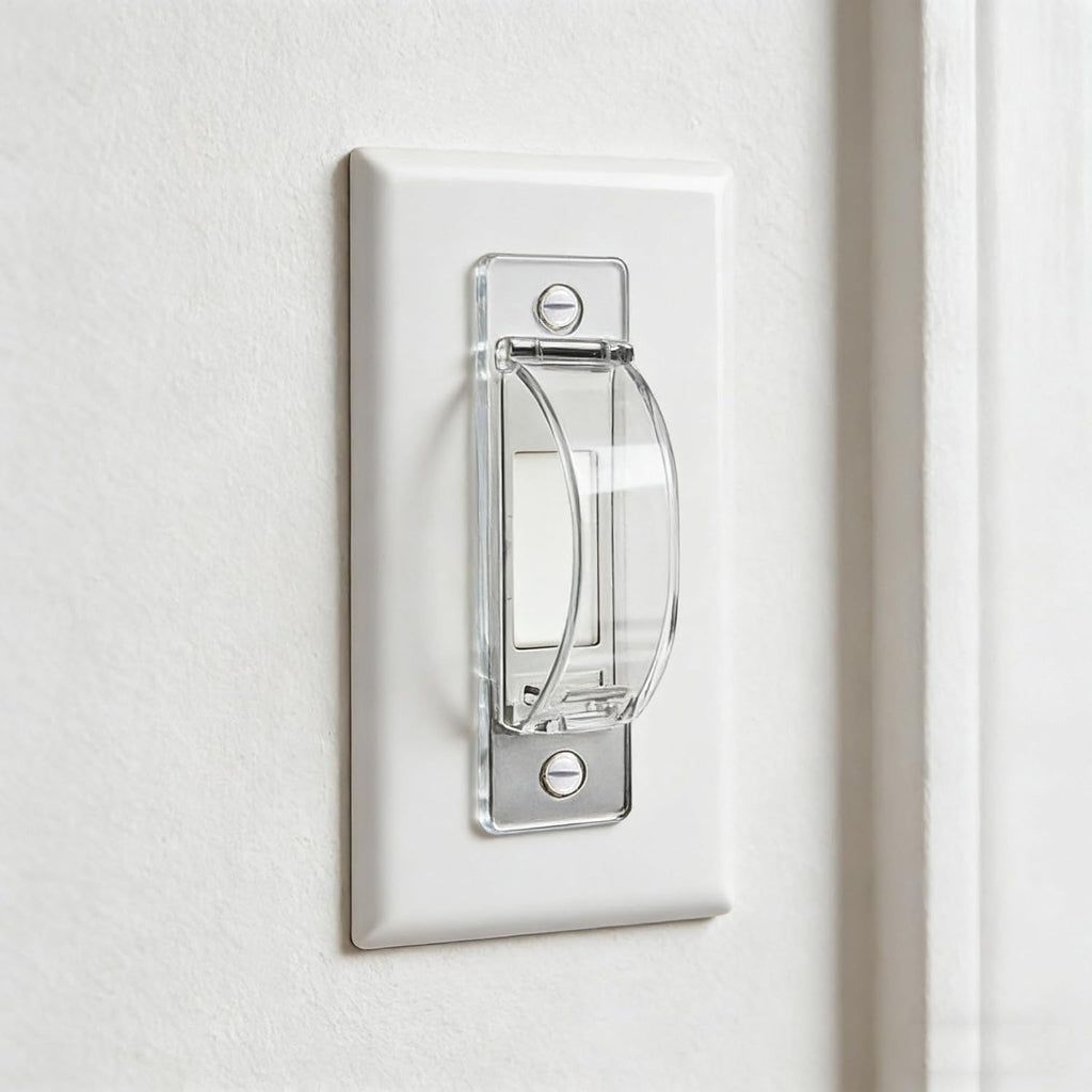 2 Pack Toggle Light Switch Cover Guard Child Proof Wall Light Switch Lock Protects Your Lights from being Accidentally Turned On or Off by Children and Adults, Clear