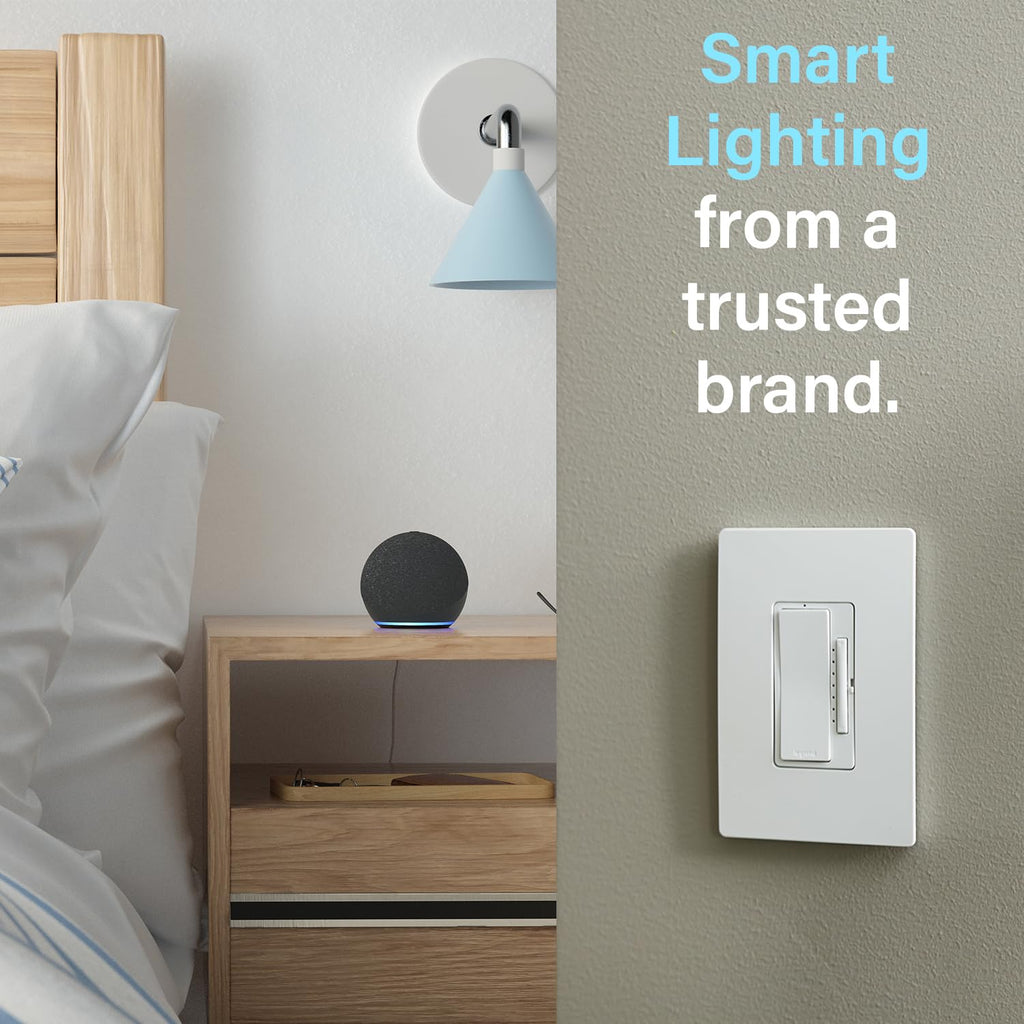 Legrand Radiant® Wi-Fi Matter Smart LED Dimmer, Effortless Setup, Enhanced Compatibility with Apple HomeKit, Google Home, Alexa & SmartThings, Easy Wi-Fi Connectivity with Matter, Pack of 1