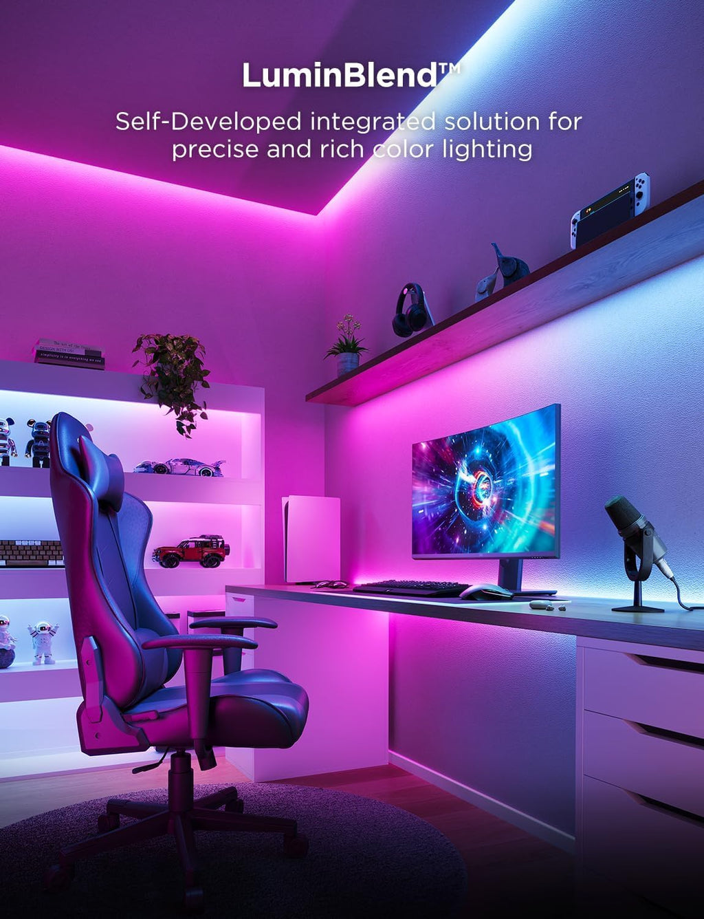 Govee RGBIC Strip Light 2 Pro with Matter, 6.56ft Smart LED Strip Lights Compatible with Alexa and Google Assistant, Color Changing LED Lights for Bedroom, Cabinet, Party, Gaming Desk, Home Decor
