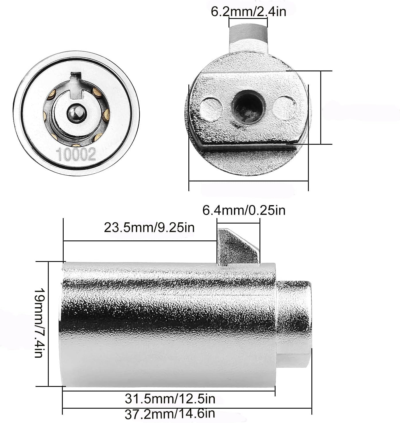 STARVAST Tubular Key Lock for Vending Machines, Zinc Alloy, Chrome, 2 Pack