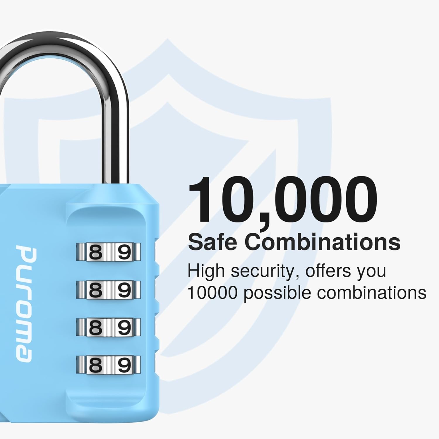 Puroma 2 Pack Combination Lock for Locker 4 Digit Outdoor Waterproof Padlock for School, Gym, Sports, Fence, Toolbox, Gate, Case, Outdoor, Hasp Storage, Cabinets (Sky Blue)