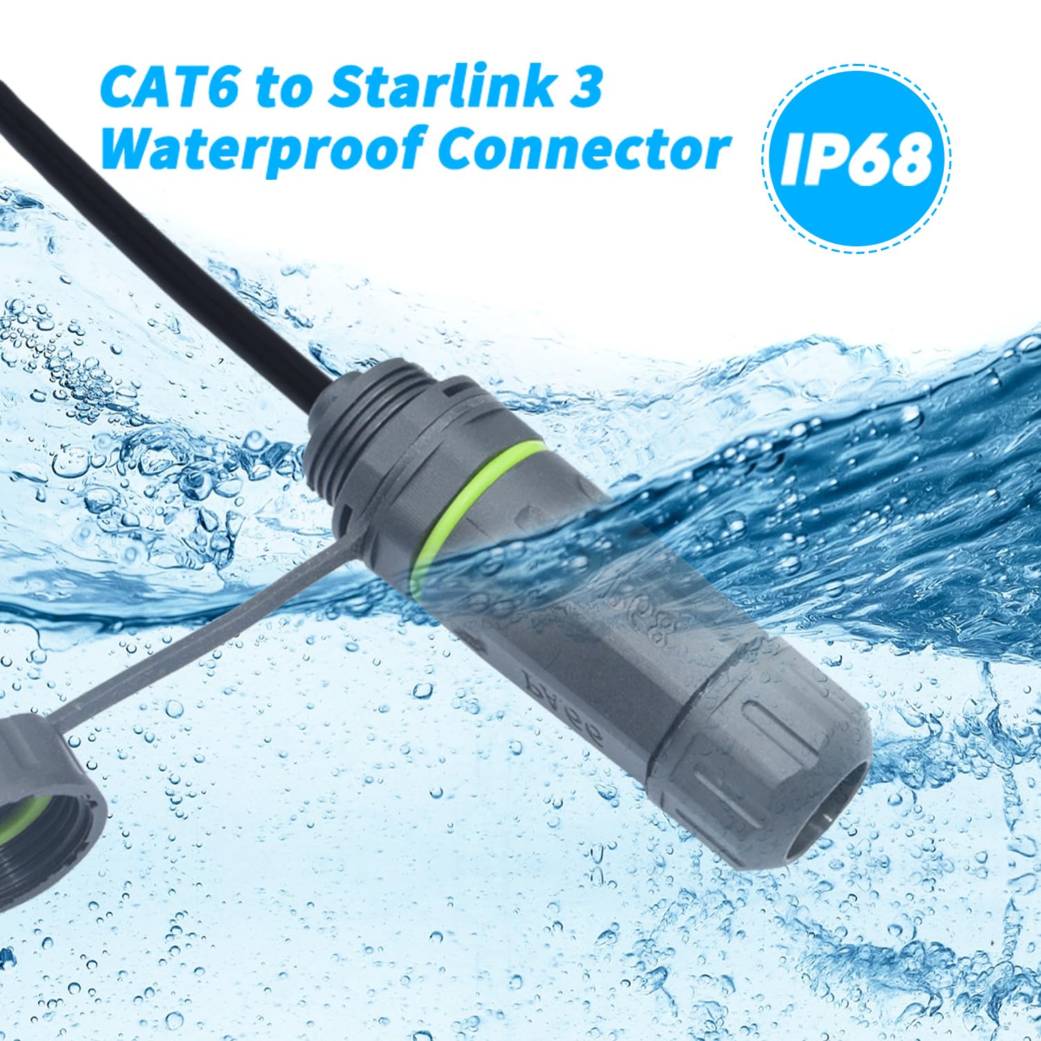 Waterproof Ethernet Adapter for Starlink Gen 3 and Starlink Mini, Starlink Gen 3 Cable Extension Adapter, Starlink Standard to RJ45 Coupler for Starlink V3/ Mini Dish and Router (5 PCS