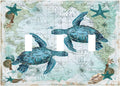 Decorative Switch Plates Nautical Green Sea Turtles Beach Blue Ocean 3 Gang Wall Plate Triple Toggle Light Switch Cover Faceplate Electrical Wall Panels For Bathroom Kids Room Decor