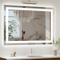 GLSLAND 24"x36" LED Bathroom Mirror with Lights, Dimmable Front and Backlit Vanity Mirrors, Wall Mounted Anti-Fog Lighted Mirror, Horizontal/Vertical Hanging