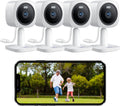 Hugolog 2K Indoor Outdoor Security Cameras for Home Security,Home Camera with Starlight Color Night Vision,Built-in Spotlight,Motion Detection,2-Way Talk,Cloud & Local Storage,Works with Alexa(4 Pack)
