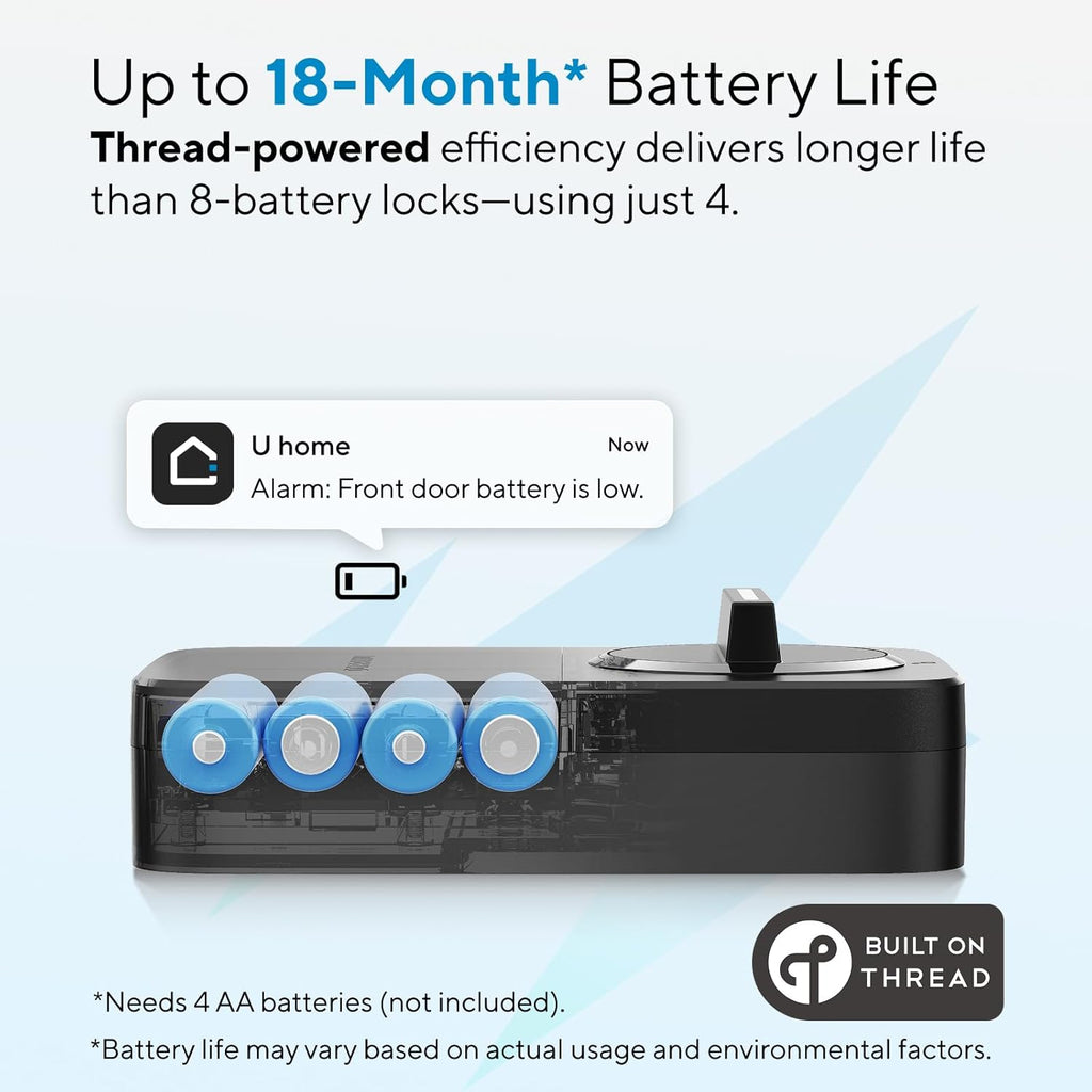 ULTRALOQ Bolt Smart Lock, Built-in Wi-Fi, Matter Over Thread, Works with Apple Home, Alexa, Google, 7-in-1 Keyless Entry Deadbolt with Fingerprint ID, App, Keypad, Remote Control, 18 Months Battery