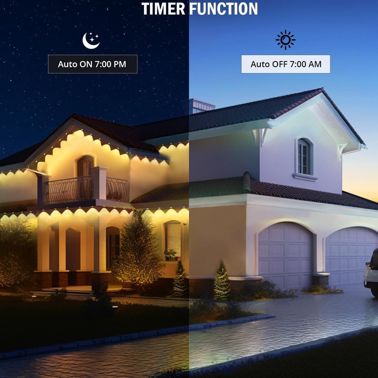 Permanent Outdoor Lights for House, Smart Outside christmas Lights with 72 Scene Modes,IP68 Waterproof Eaves Lights for Christmas All Holiday Decorations,Work with Alexa, Google Assistant (100 Ft)