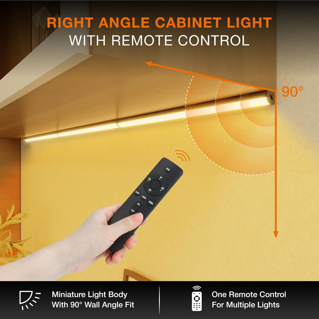 Under Cabinet Lights Remote Control,2 Pack Magnetic Dimmable Closet Lights,USB Rechargeable Wireless LED Shop Light,Ceiling and Under Counter Lights for Kitchen (Black, 30CM)