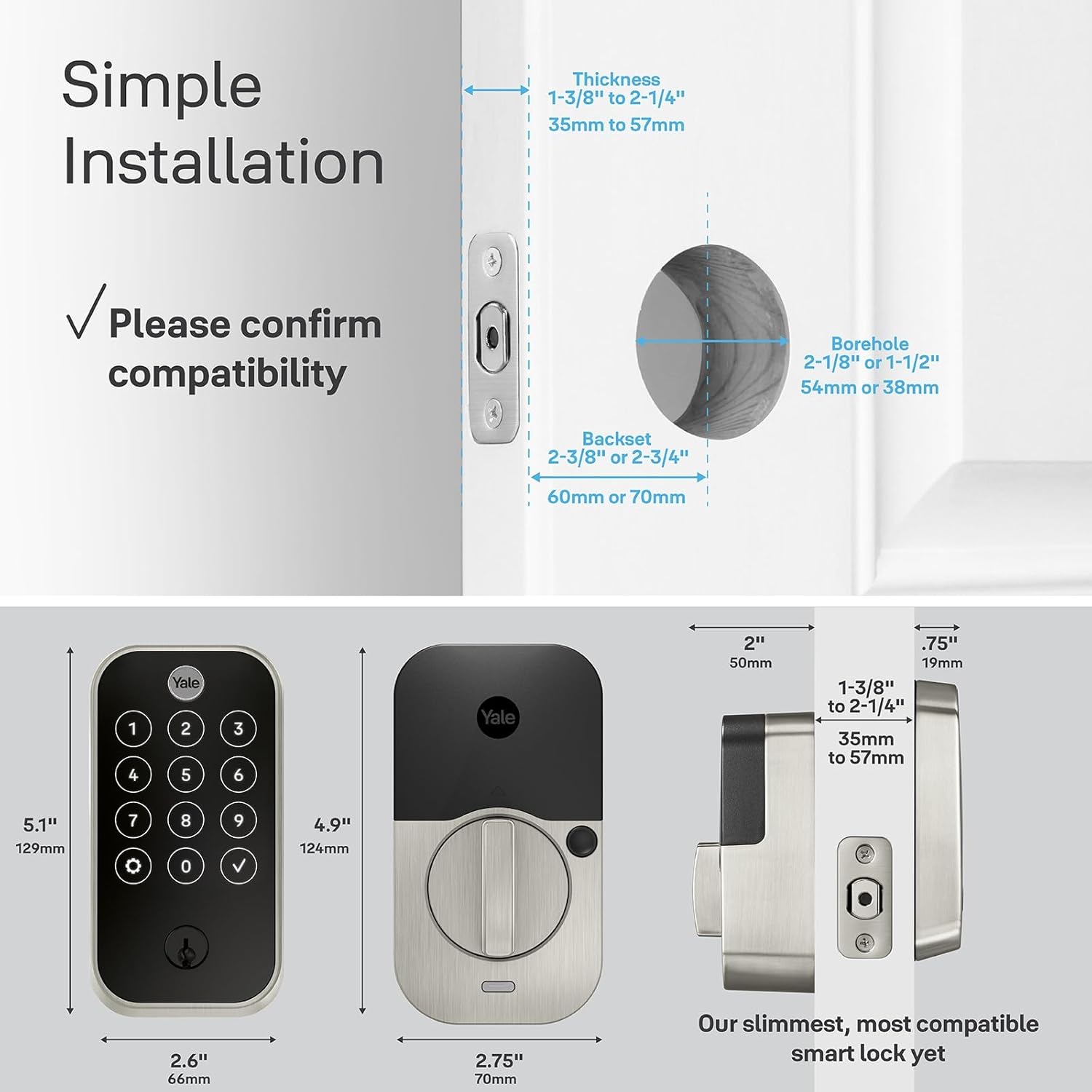 Yale Assure Lock 2 – Black Smart Lock for Front Door with Keypad and Adjustable Entry Codes (No Wi-Fi) and Deadbolt – Secure Keyless Entry Door Lock, YRD420-BLE-BSP