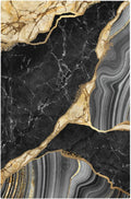 Decorative Light Switch Plate Covers Modern Abstract Black Gold Marble 1 Gang No Device Single Blank Outlet Covers Wall Plate Light Switch Cover Plate for Bathroom Kitchen Decor