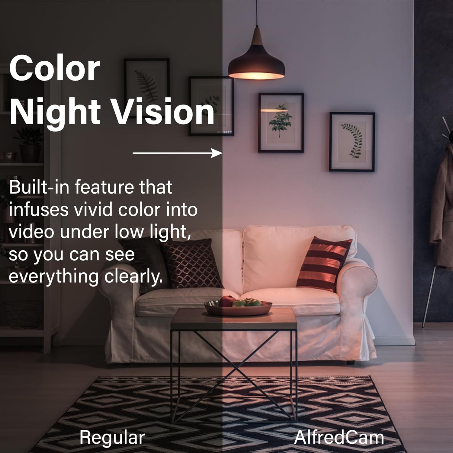 AlfredCam Indoor WiFi Security Camera, FullHD 1080P, 2.4G/WiFi, Continuous Recording, Motion Detection, Night Vision, Baby Monitor/Pet/Nanny Cam, App Powered (90M+ downloads)