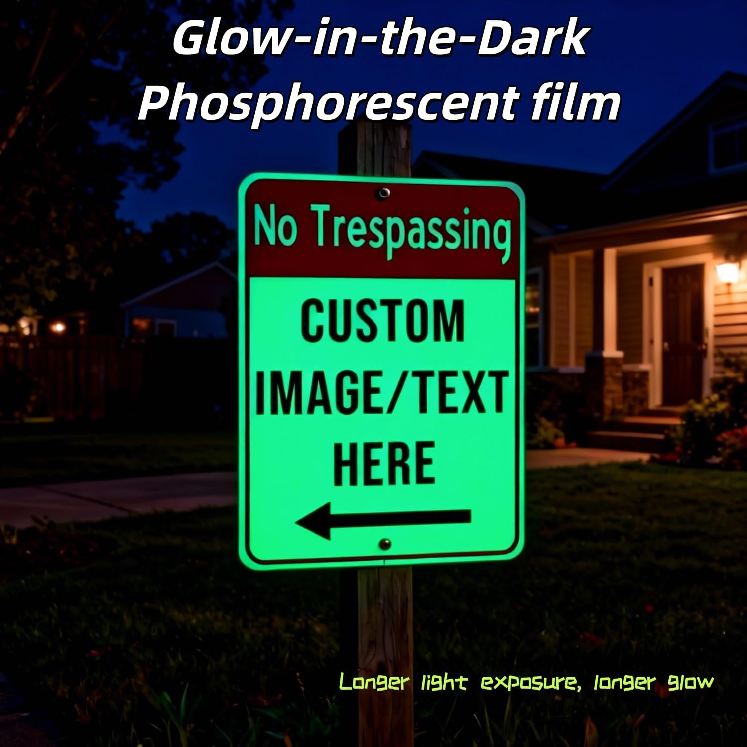 Custom No Trespassing Sign for Private Property – 16x22 Inch Aluminum, Rust-Free Weatherproof Outdoor Sign, Reflective Option, Glow-in-the-Dark, Single/Double Sided