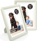 Light Gray 5x7 Picture Frame with Acrylic Front 2 Pack, ABS Frame for 5x7 or 4x7 Photos, Shatterproof UV-Resistant Tabletop Photo Frame, Vertical/Horizontal Display for Home Décor