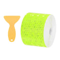 PATIKIL 2 Inch x 33 ft Reflective Tape, 1 Roll Waterproof Self Adhesive High Visibility Caution Warning Safety Tape Reflector with Scraper for Trucks Trailers Cars, Bright Green