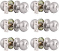 Gobrico Round Satin Nickel Keyed-alike Entry Locks Knobs 6Pack, Front Enry Door Knobs with Lock and Same Key, Round Ball Style Locksets Door Handles