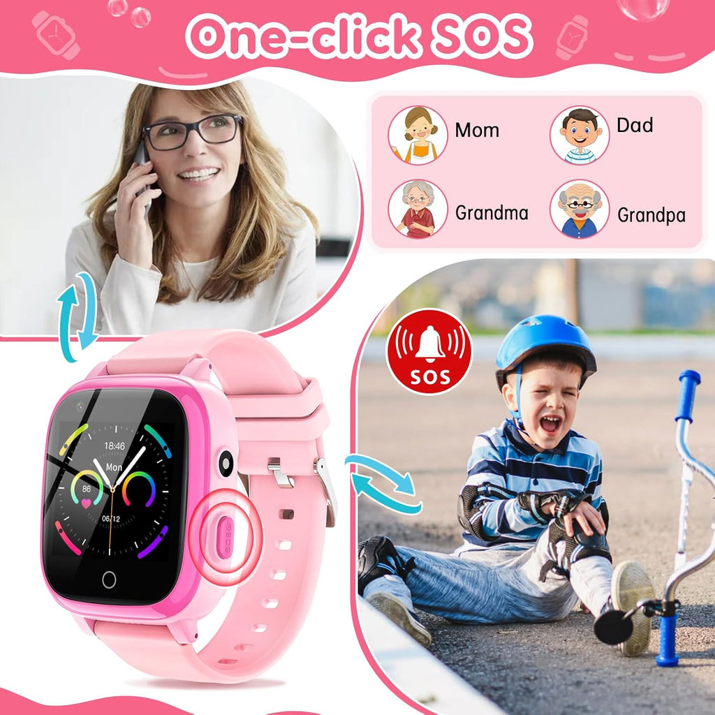 cjc 4G Smart Watch for Kids - Includes 2 Way Call, SOS Alerts, Parental Controls, Games, Camera, Alarm, Music Children's Smart Watch Gift