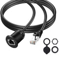 Cat6 RJ45 Panel Mount Extender Cable Male to Female CAT6 Ethernet LAN Cable Threaded Fixed for Car Motorcycle Truck Boat Dashboard Panel Flush Mount Waterproof Dustproof (1M/3.3Ft)