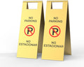 2-Pack No Parking Sign, stainless steel,24 Inch Height, Double Sided A-Shaped Frame No Parking Sign, Folding No Parking Signs for Outside, Lawn, Driveway, Garage, Yard, Fire Lane