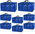 ClearSpace Heavy Duty Moving Bags or Storage Bag – Large Moving Boxes with Backpack Straps, Zippers & Handles – Perfect for Moving, College Dorm, Traveling, Camping, Christmas Decorations, 8 Pack