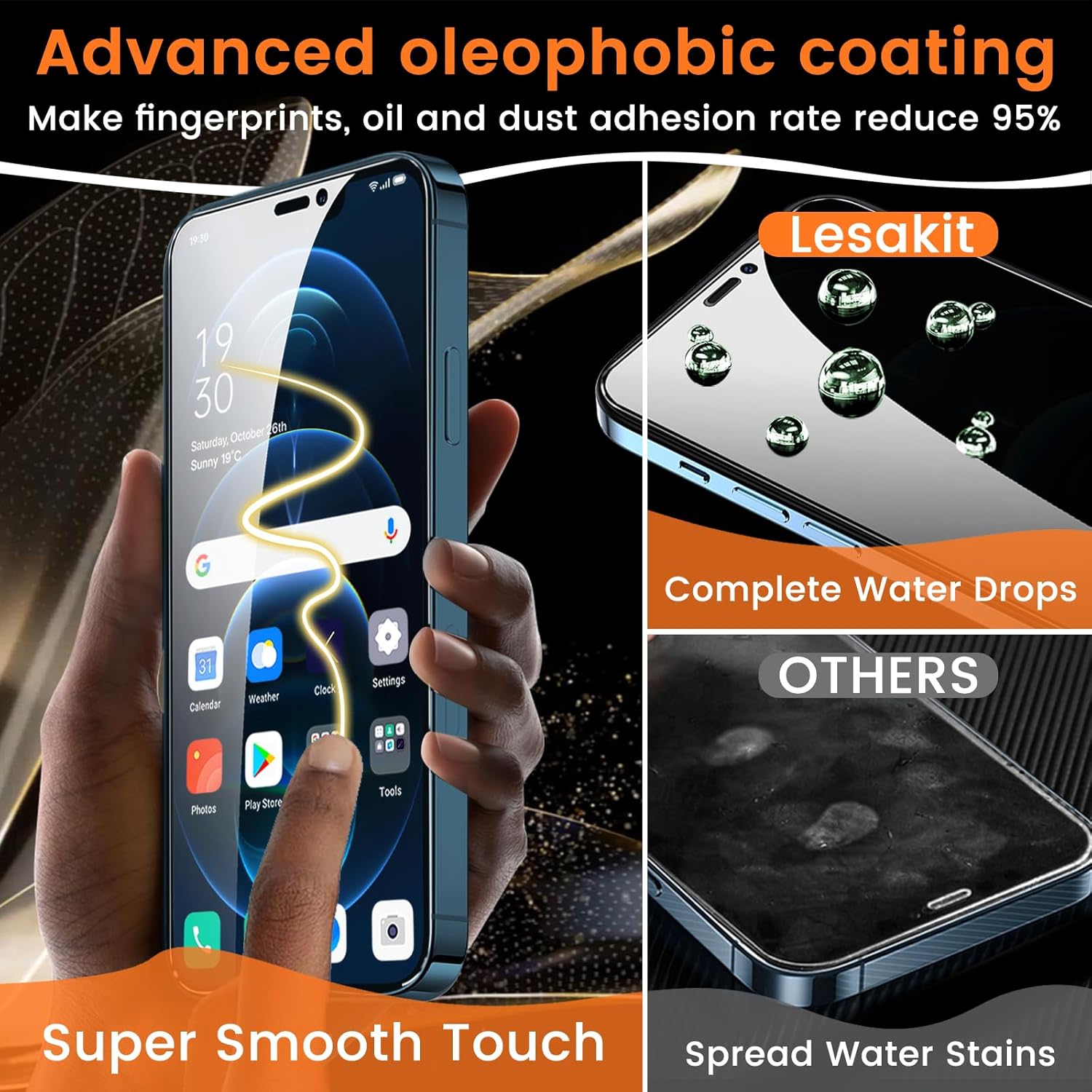 3+3 Pack Privacy Screen Protector for iPhone 12 Pro Max 6.7-Inch with 3 Pack Camera Lens Protector, Anti Spy Tempered Glass Film 9H Hardness Bubble Free Case Friendly