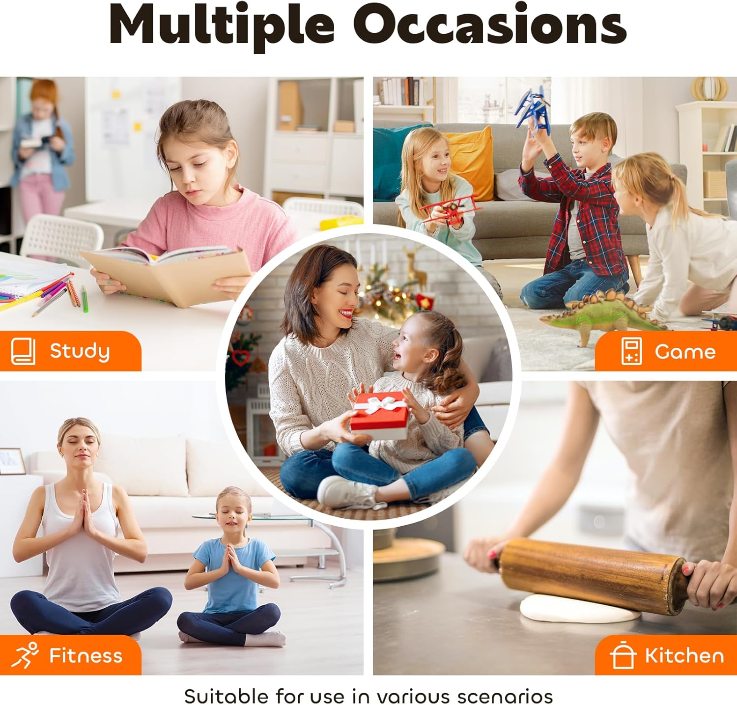 Visual Timer for Kids 60-Minute - Silent Analog Countdown Time Timer with Optional Alarm, Focus Tool for ADHD & Autism, Time Management for Homework, Chores, Office, Kitchen, Teaching & Study Routines